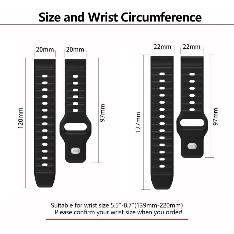 22mm Kalebol Wave Pattern Studded Buckle Silicone Watch Band(White) - free shipping - PMc TechLife - Order now!