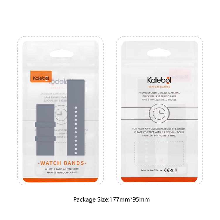 20mm Kalebol Round Tail Silicone Watch Band(Dark Grey) - 20mm Bands by Kalebol | Online Shopping South Africa | PMc TechLife | Buy Now Pay Later Mobicred
