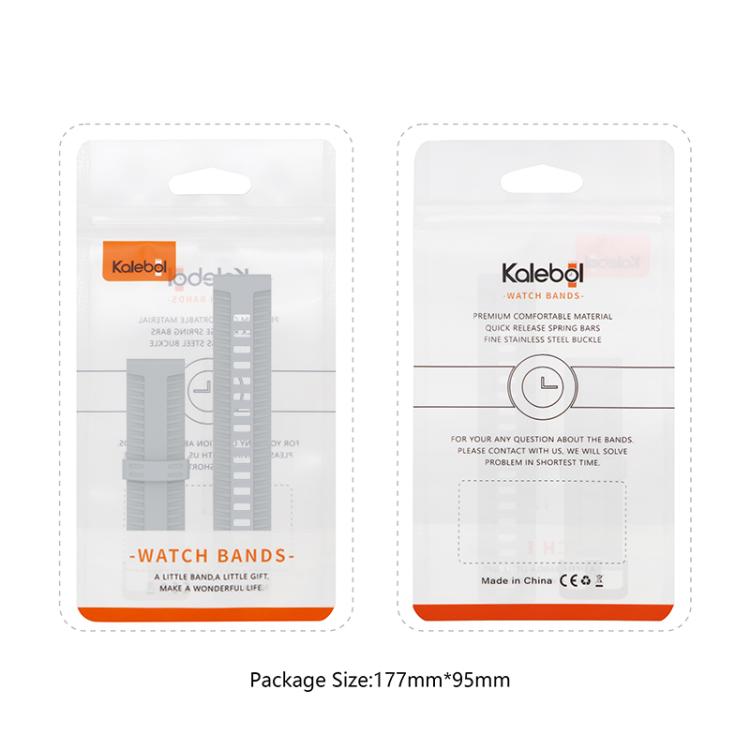 20mm Kalebol Black Buckle Tire Pattern Silicone Watch Band(White) - 20mm Bands by Kalebol | Online Shopping South Africa | PMc TechLife | Buy Now Pay Later Mobicred