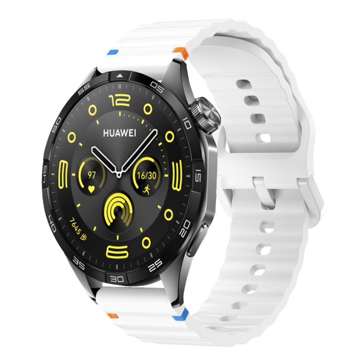 20mm Kalebol Wave Stitch Silicone Watch Band(White) - free shipping - PMc TechLife - Order now!