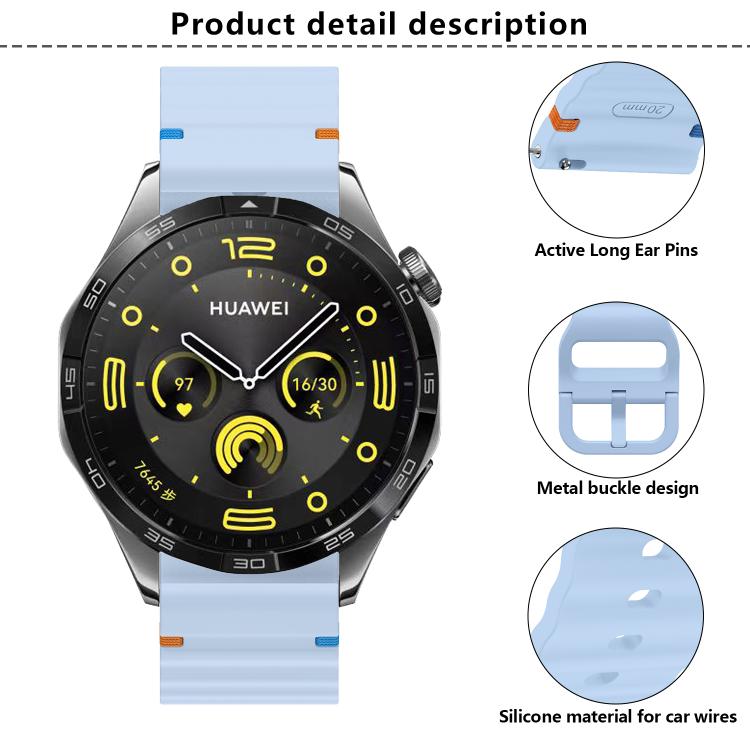 20mm Kalebol Wave Stitch Silicone Watch Band(White) - free shipping - PMc TechLife - Order now!