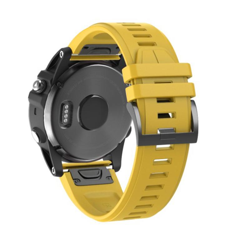 For Garmin QuickFit 26mm Kalebol Plain Texture Silicone Watch Band(Yellow) - free shipping - PMc TechLife - Order now!