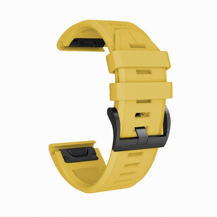 For Garmin QuickFit 26mm Kalebol Plain Texture Silicone Watch Band(Yellow) - free shipping - PMc TechLife - Order now!