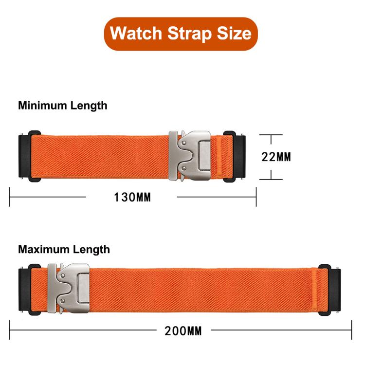 22mm Parachute Buckle Elastic Nylon Watch Band(Black) - 22mm Bands by PMc TechLife | Online Shopping South Africa | PMc TechLife | Buy Now Pay Later Mobicred