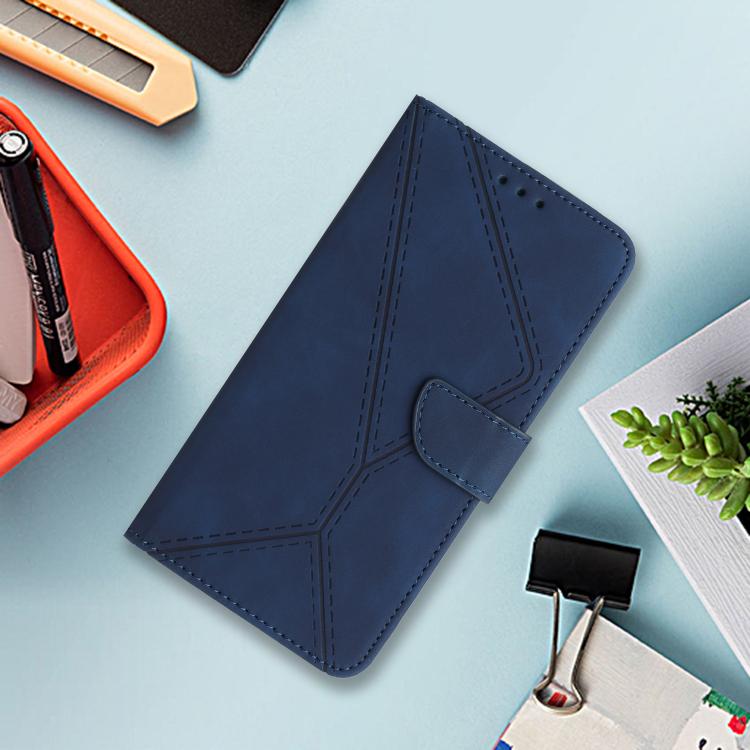 For Tecno Spark 40 4G Stitching Embossed Leather Phone Case(Blue) - free shipping - PMC TechLife - Order now!