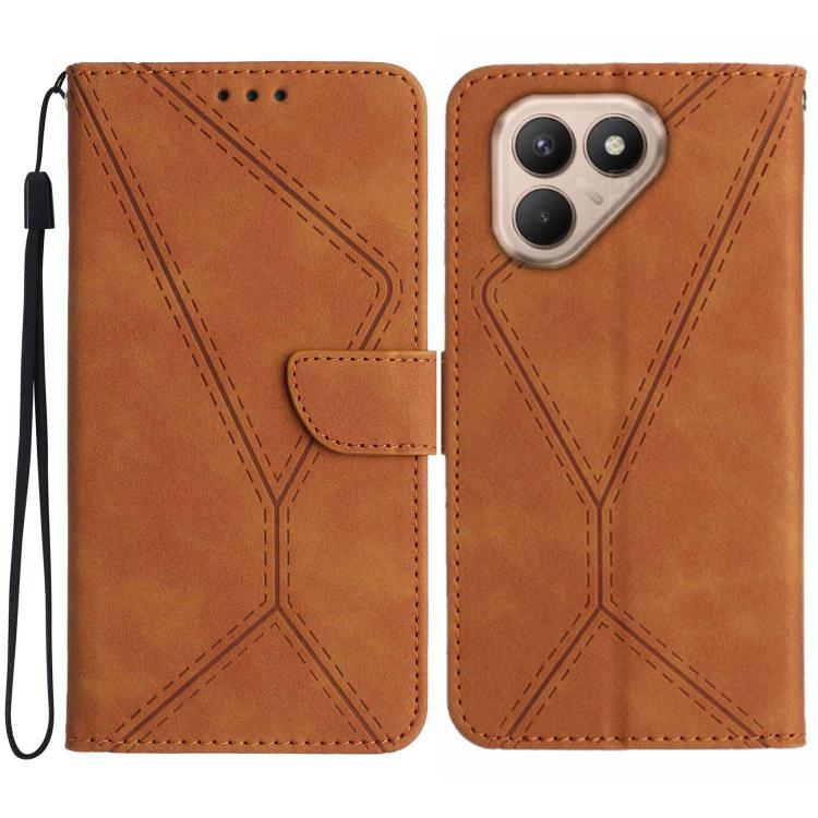For Tecno Pova 7 4G Stitching Embossed Leather Phone Case(Brown) - free shipping - PMC TechLife - Order now!