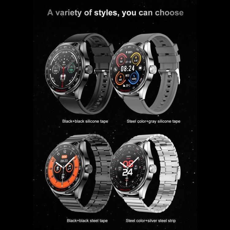 D9 1.46 inch 2 in 1 Bluetooth Earphone Smart Watch, Support Bluetooth Call / NFC / Heart Rate(Silver) - free shipping - PMC TechLife - Order now!