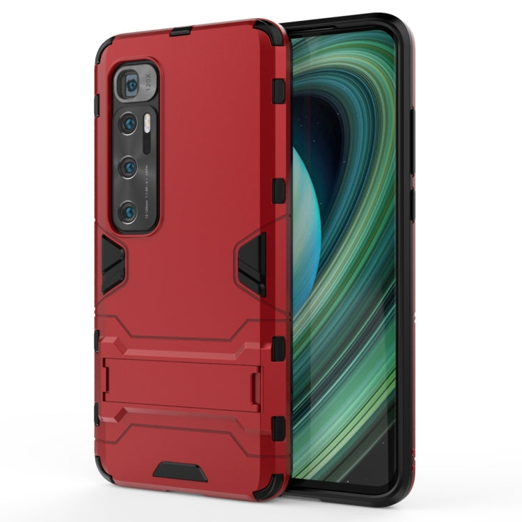 For Xiaomi Mi 10 Ultra PC + TPU Shockproof Protective Case with Invisible Holder(Red) - Xiaomi Cases by PMC Jewellery | Online Shopping South Africa | PMC Jewellery