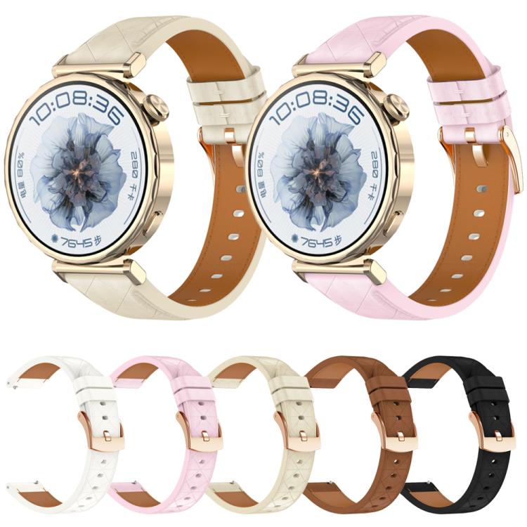 20mm Square Leather Rose Gold Buckle Watch Band(Pink) - free shipping - PMc TechLife - Order now!