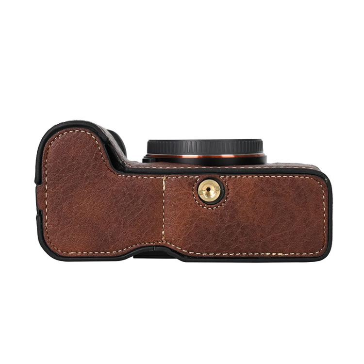 For Sony ILCE-7CM2 / Alpha 7C II Litchi Texture PU Leather Camera Half Case Base(Coffee) - free shipping - PMC TechLife - Order now!