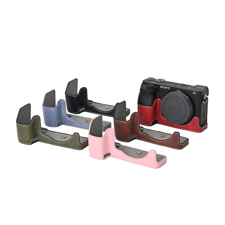 For Sony ILCE-6400 / A6300 / A6200 Litchi Texture PU Leather Camera Half Case Base(Green) - free shipping - PMC TechLife - Order now!
