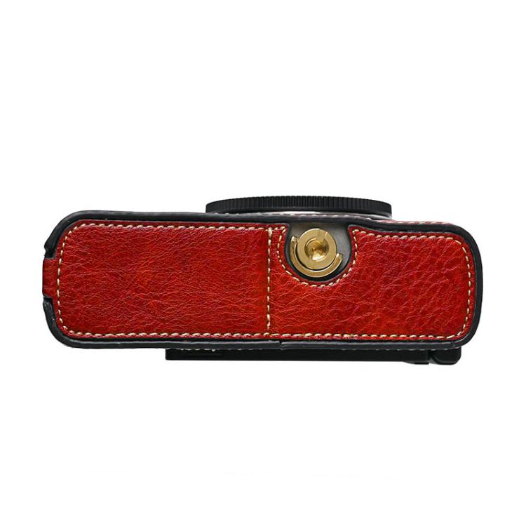 For Panasonic LUMIX S9 Litchi Texture PU Leather Camera Half Case Base(Wine Red) - free shipping - PMC TechLife - Order now!