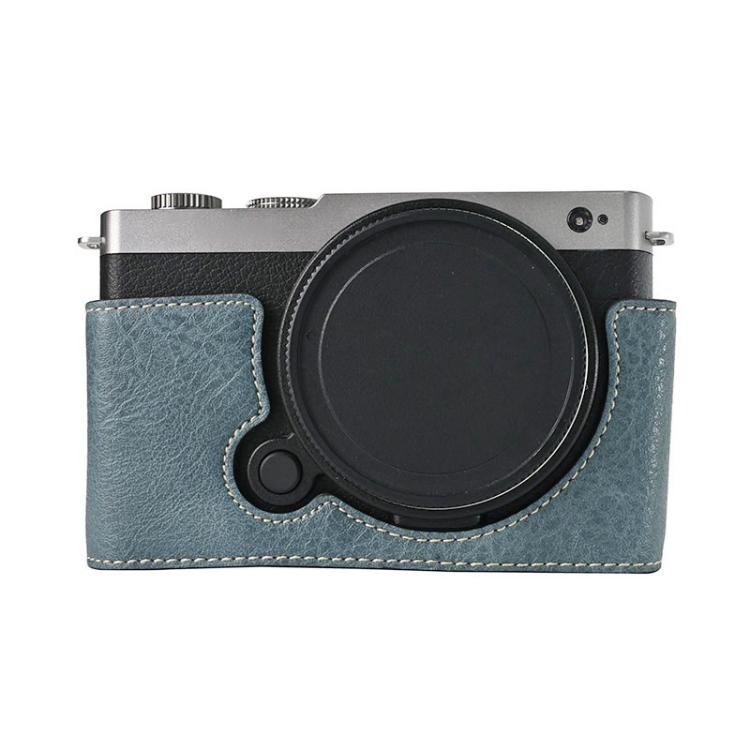 For Panasonic LUMIX S9 Litchi Texture PU Leather Camera Half Case Base(Blue) - free shipping - PMC TechLife - Order now!