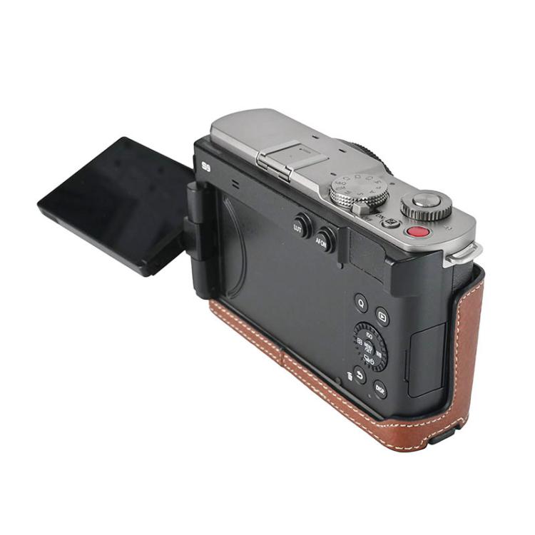 For Panasonic LUMIX S9 Litchi Texture PU Leather Camera Half Case Base(Coffee) - free shipping - PMC TechLife - Order now!