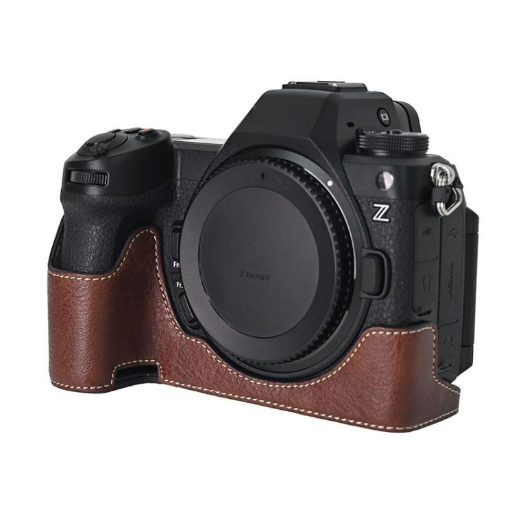 For Nikon Z6III Litchi Texture PU Leather Camera Half Case Base(Coffee) - free shipping - PMC TechLife - Order now!