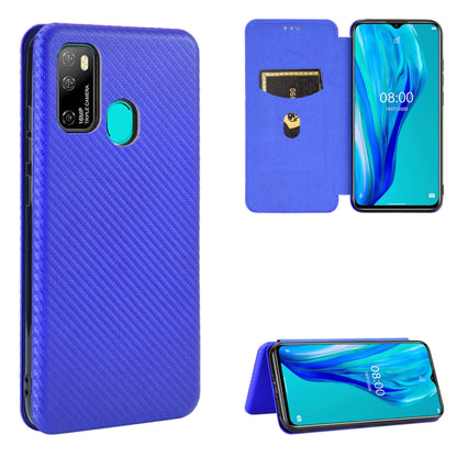 For Ulefone Note 9P Carbon Fiber Texture Horizontal Flip TPU + PC + PU Leather Case with Card Slot & Lanyard(Blue) - Ulefone Cases by PMC Jewellery | Online Shopping South Africa | PMC Jewellery | Buy Now Pay Later Mobicred