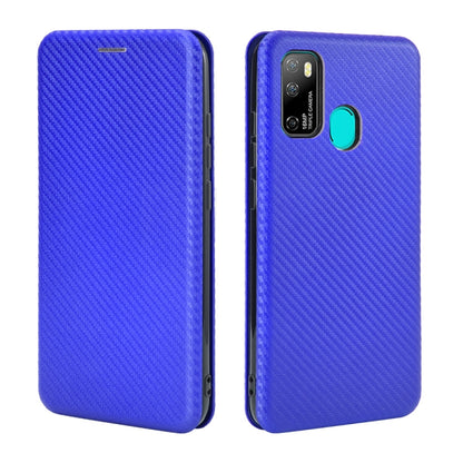 For Ulefone Note 9P Carbon Fiber Texture Horizontal Flip TPU + PC + PU Leather Case with Card Slot & Lanyard(Blue) - Ulefone Cases by PMC Jewellery | Online Shopping South Africa | PMC Jewellery | Buy Now Pay Later Mobicred