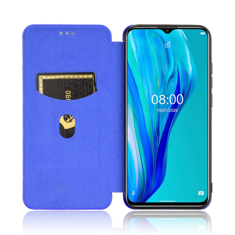 For Ulefone Note 9P Carbon Fiber Texture Horizontal Flip TPU + PC + PU Leather Case with Card Slot & Lanyard(Blue) - Ulefone Cases by PMC Jewellery | Online Shopping South Africa | PMC Jewellery | Buy Now Pay Later Mobicred