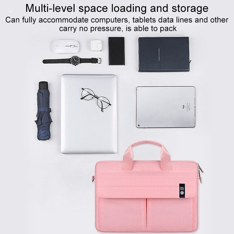 ST08 Handheld Briefcase Carrying Storage Bag with Shoulder Strap for 14.1 inch Laptop(Black) - 14.1 inch by PMC Jewellery | Online Shopping South Africa | PMC Jewellery | Buy Now Pay Later Mobicred