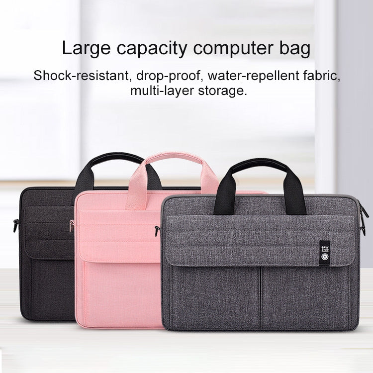 ST08 Handheld Briefcase Carrying Storage Bag with Shoulder Strap for 14.1 inch Laptop(Black) - 14.1 inch by PMC Jewellery | Online Shopping South Africa | PMC Jewellery | Buy Now Pay Later Mobicred