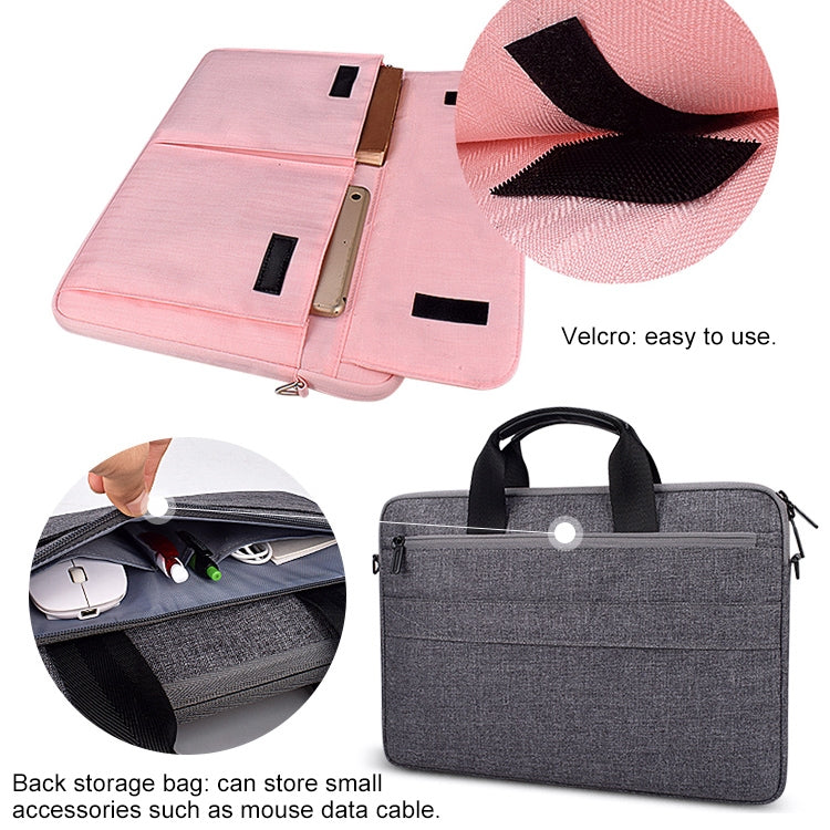 ST08 Handheld Briefcase Carrying Storage Bag with Shoulder Strap for 14.1 inch Laptop(Black) - 14.1 inch by PMC Jewellery | Online Shopping South Africa | PMC Jewellery | Buy Now Pay Later Mobicred