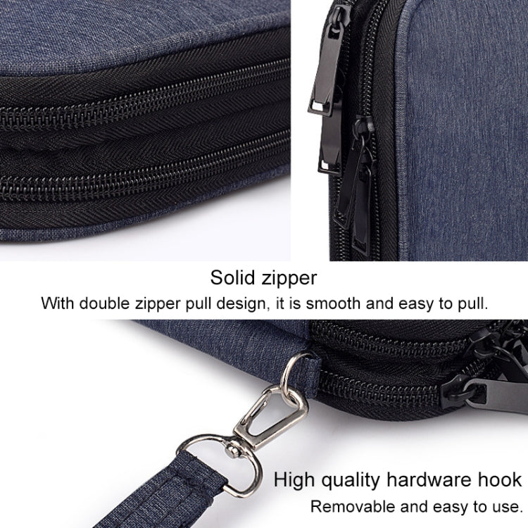 SM01 Multi-function Waterproof Double Layer Data Cable Earphone U Disk Digital Accessories Storage Bag, Size: L(Navy Blue) - Other by PMC Jewellery | Online Shopping South Africa | PMC Jewellery | Buy Now Pay Later Mobicred