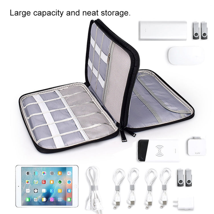 SM01 Multi-function Waterproof Double Layer Data Cable Earphone U Disk Digital Accessories Storage Bag, Size: L(Navy Blue) - Other by PMC Jewellery | Online Shopping South Africa | PMC Jewellery | Buy Now Pay Later Mobicred