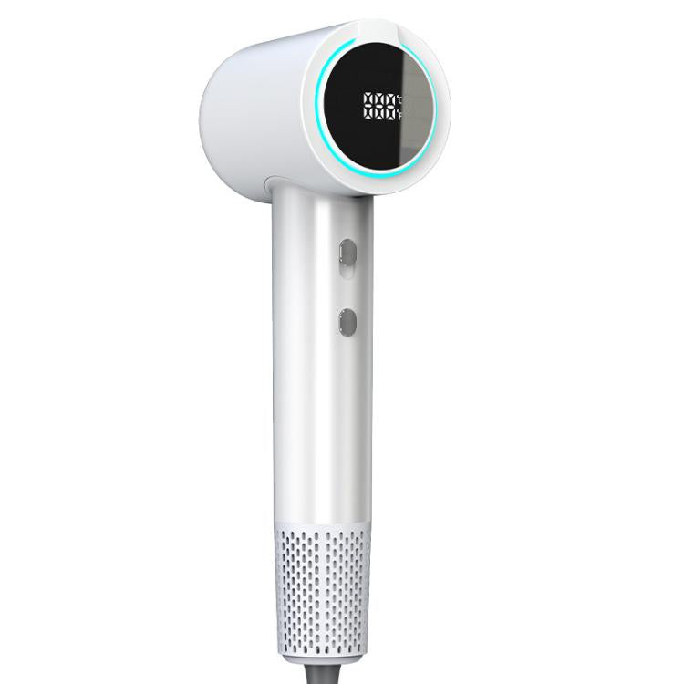 WG-F02 LED Digital Display High Speed Negative Ion Hair Dryer, US Plug(White) - free shipping - PMC TechLife - Order now!