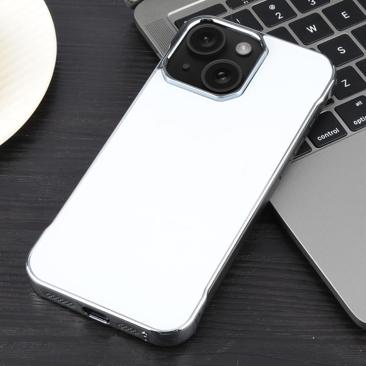 For iPhone 15 Electroplating Frameless Frosted Anti-Glare PC MagSafe Phone Case(Silver White) - free shipping - PMC TechLife - Order now!