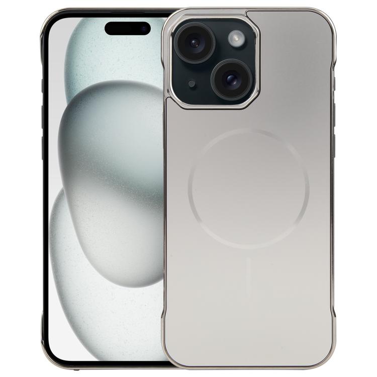 For iPhone 15 Electroplating Frameless Frosted Anti-Glare PC MagSafe Phone Case(Titanium Gray) - free shipping - PMC TechLife - Order now!
