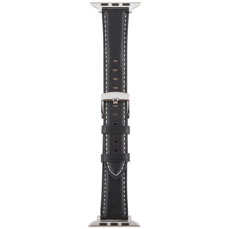 For Apple Watch 42mm / 41mm / 40mm / 38mm Silk Microfiber Leather Watch Band(Black) - Watch Bands by PMC TechLife | Online Shopping South Africa | PMC TechLife | Buy Now Pay Later Mobicred