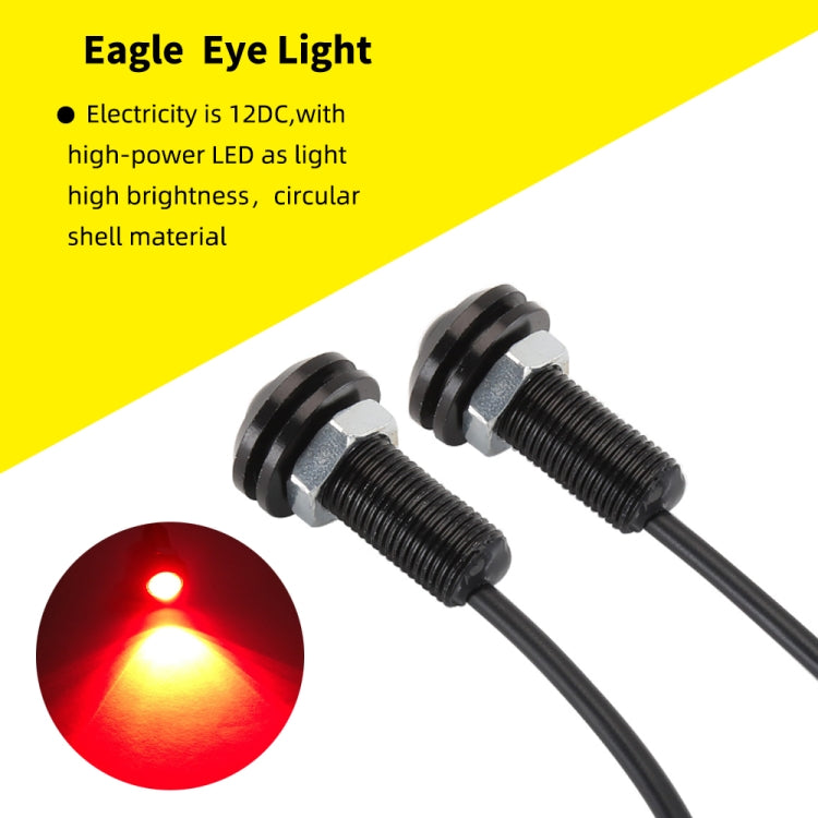 10 PCS 18mm 1.5W DC9-80V Motorcycle Eagle Eye Light Double Lens(Red Light) - Eagle Eye Lights by PMC Jewellery | Online Shopping South Africa | PMC Jewellery | Buy Now Pay Later Mobicred