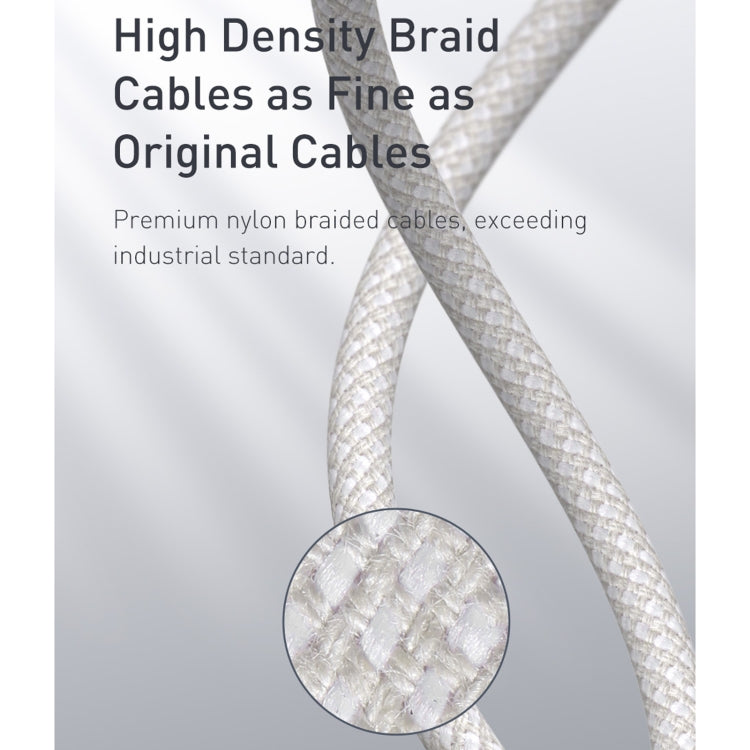 Baseus 20W Type-C / USB-C to 8 Pin PD High-density Braided Fast Charging Data Cable, Length: 1m(White) - Normal Style Cable by Baseus | Online Shopping South Africa | PMC Jewellery | Buy Now Pay Later Mobicred