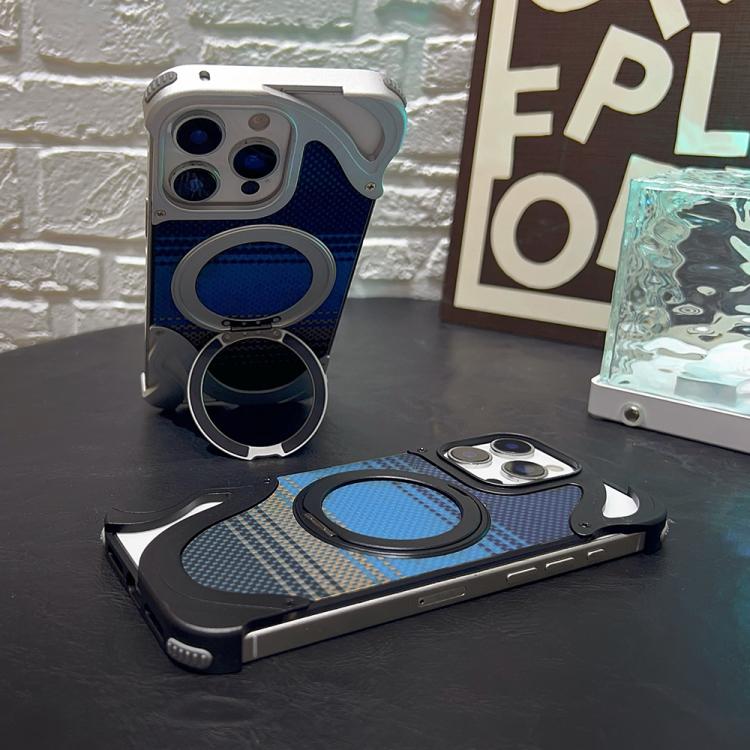 For iPhone 16 Pro Metal Frameless 360 Degree Rotation Holder MagSafe Phone Case(Silver) - free shipping - PMC TechLife - Order now!