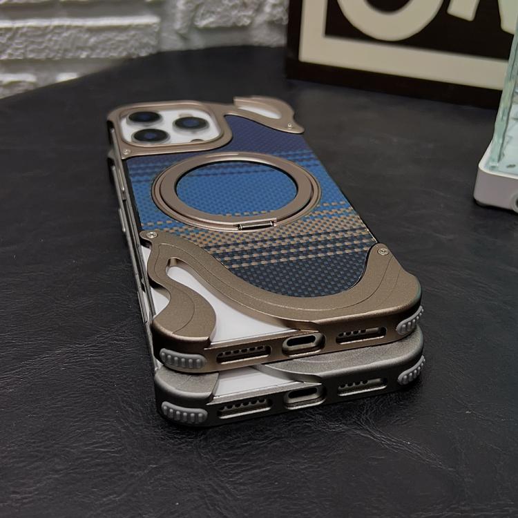 For iPhone 14 Pro Metal Frameless 360 Degree Rotation Holder MagSafe Phone Case(Silver) - free shipping - PMC TechLife - Order now!