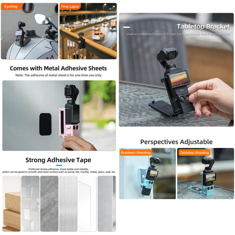 For DJI OSMO Pocket 3 Sunnylife Magnetic Mount 1/4 Adapter Cold Shoe Tabletop Base Bracket Angles Adjustable Multi Expansion Mount(Yellow) - free shipping - PMC TechLife - Order now!