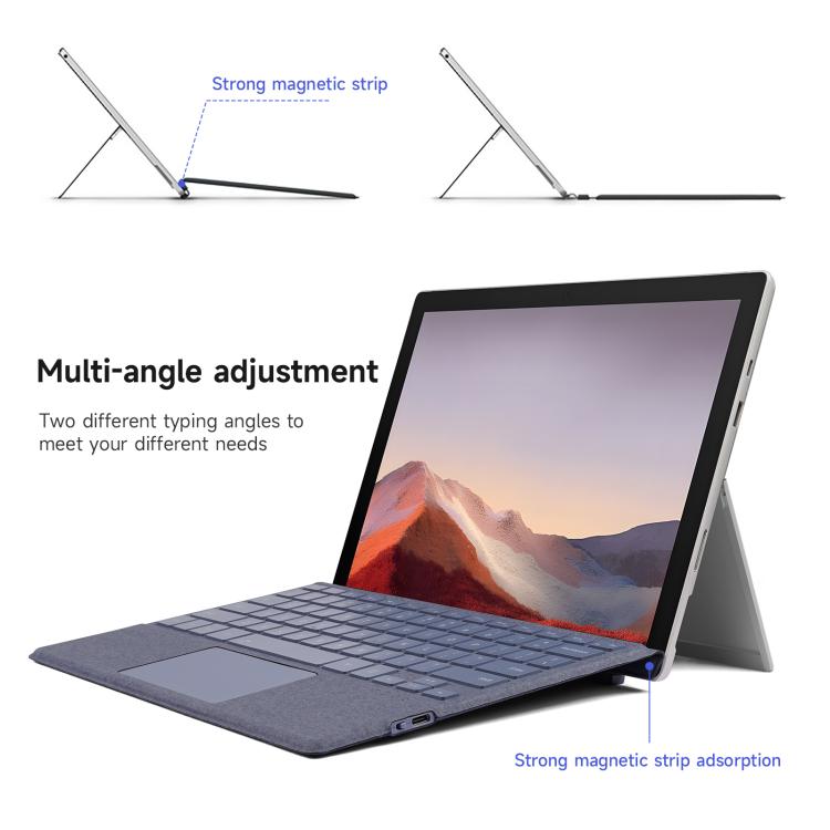 For MicroSoft Surface Pro 12 Backlight Tablet Bluetooth Keyboard with Touch Pad(Grey) - free shipping - PMC TechLife - Order now!