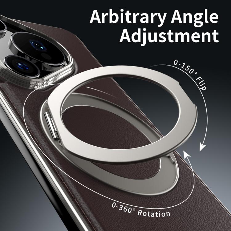 For Huawei Pura 70 Metal Frameless Plain Leather MagSafe Holder Phone Case(Brown) - free shipping - PMC TechLife - Order now!