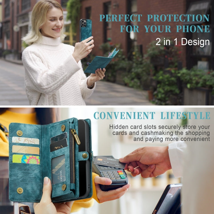 For iPhone 12 / 12 Pro CaseMe-008 Detachable Multifunctional Wallet Leather Phone Case (Blue) - iPhone 12 / 12 Pro Cases by CaseMe | Online Shopping South Africa | PMC Jewellery | Buy Now Pay Later Mobicred
