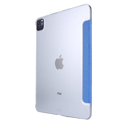 Silk Texture Flip Magnetic PU Leather Smart Case with Three-folding Holder For iPad Air 11 2024 / Air 2022 / 2020 10.9(Blue) - iPad Air (2022) / (2020) 10.9 Cases by PMC Jewellery | Online Shopping South Africa | PMC Jewellery | Buy Now Pay Later Mobicred