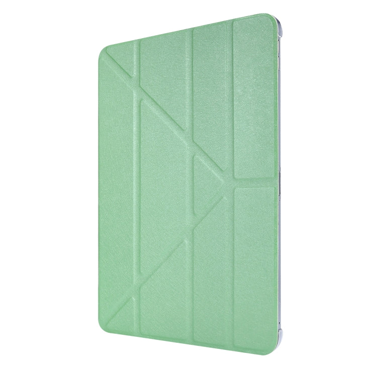 Silk Texture Horizontal Deformation Flip Leather Case with Three-folding Holder For iPad Air 11 2024 / Air 2022 / 2020 10.9(Green) - iPad Air (2022) / (2020) 10.9 Cases by PMC Jewellery | Online Shopping South Africa | PMC Jewellery | Buy Now Pay Later Mobicred