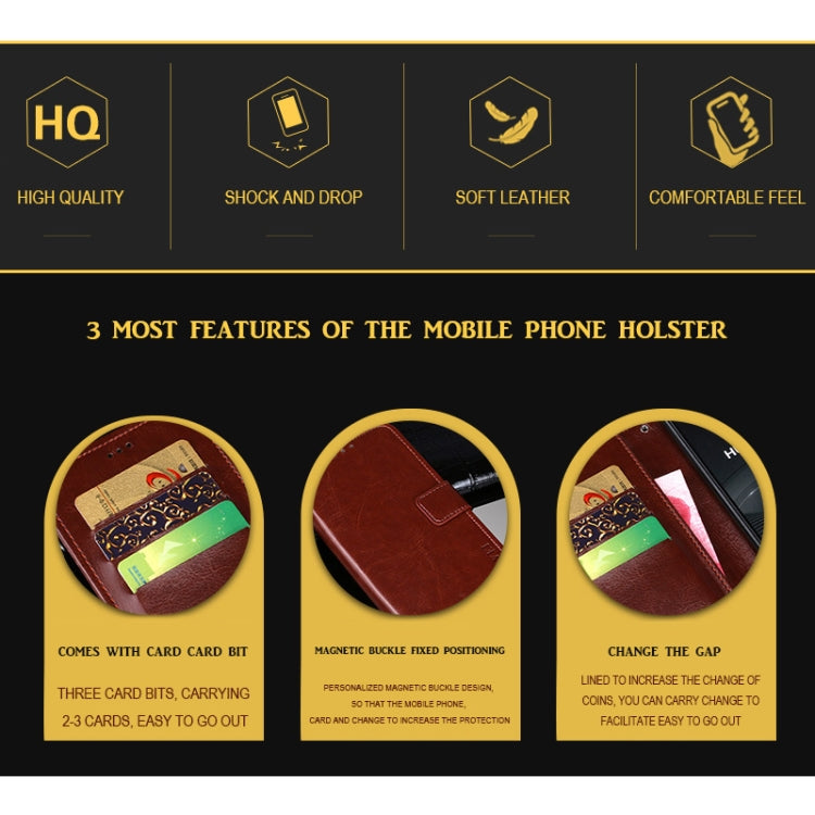 For Blackview BV5500 idewei Crazy Horse Texture Horizontal Flip Leather Case with Holder & Card Slots & Wallet(White) - More Brand by idewei | Online Shopping South Africa | PMC TechLife | Buy Now Pay Later Mobicred