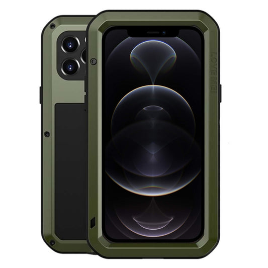 For iPhone 12 Pro LOVE MEI Metal Shockproof Life Waterproof Dustproof Protective Case(Army Green) - iPhone 12 / 12 Pro Cases by LOVE MEI | Online Shopping South Africa | PMC Jewellery