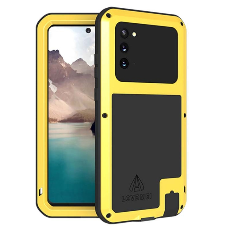 For Samsung Galaxy Note 20 LOVE MEI Metal Shockproof Waterproof Dustproof Protective Case without Glass(Yellow) - Galaxy Note20 Cases by LOVE MEI | Online Shopping South Africa | PMC Jewellery