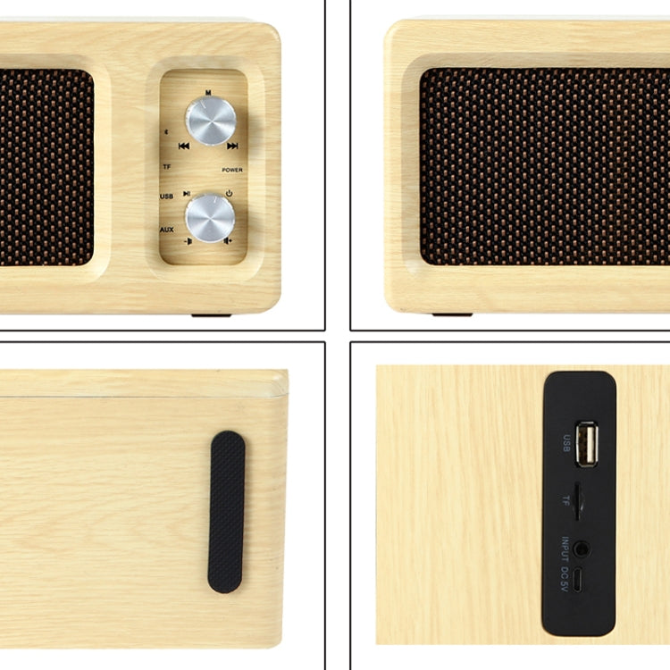 D60 Subwoofer Wooden Bluetooth 4.2 Speaker, Support TF Card & 3.5mm AUX & U Disk Play(Yellow) - Desktop Speaker by PMC Jewellery | Online Shopping South Africa | PMC Jewellery | Buy Now Pay Later Mobicred