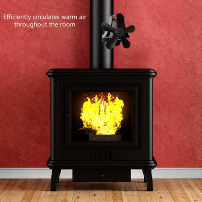 YL-106 5-Blade High Temperature Aluminum Heat Powered Fireplace Stove Fan(Rose Red) - Fireplace Fan by PMC Jewellery | Online Shopping South Africa | PMC Jewellery | Buy Now Pay Later Mobicred