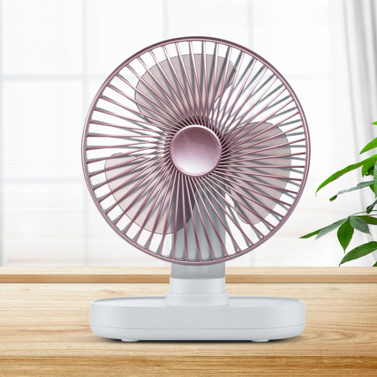 D77 4W Micro USB & USB-C / Type-C Rechargeable Portable Four-speed Adjustable Automatic Head Shaking Desktop Fan(Pink) - free shipping - PMC Jewellery - Order now!