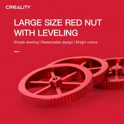 Creality Metal Red Hand Screwed Leveling Nut for Ender-3 / Ender-3 Pro / Ender-3 V2 / CR-10 Pro V2 3D Printer (Red) - Parts by Creality | Online Shopping South Africa | PMC Jewellery | Buy Now Pay Later Mobicred