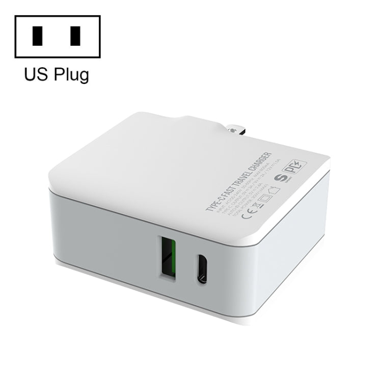 LDNIO A4403C 30W PD + Auto-id Foldable Fast Travel Charger with 1m USB-C / Type-C Cable, US Plug - free shipping - PMC TechLife - Order now!