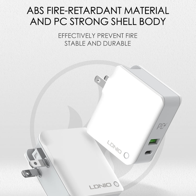 LDNIO A4403C 30W PD + Auto-id Foldable Fast Travel Charger with 1m Micro USB Cable, UK Plug - USB Charger by LDNIO | Online Shopping South Africa | PMC TechLife | Buy Now Pay Later Mobicred